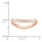 Sterling Silver Stackable Expressions Polished Pink-plate Wave Ring