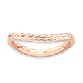 Sterling Silver Stackable Expressions Polished Pink-plate Wave Ring