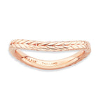 Sterling Silver Stackable Expressions Polished Pink-plate Wave Ring