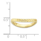 Sterling Silver Stackable Expressions Polished Gold-plate Wave Ring