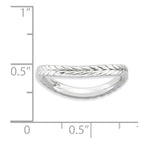 Sterling Silver Stackable Expressions Polished Rhodium-plate Wave Ring