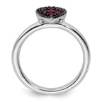 Sterling Silver Stackable Expressions Cr Ruby Heart Ring