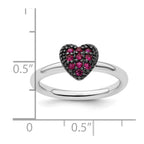 Sterling Silver Stackable Expressions Cr Ruby Heart Ring