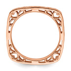 Sterling Silver Stackable Expressions Polished Pink-plated Square Ring