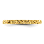 Sterling Silver Stackable Expressions Polished Gold-plated Square Ring