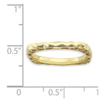 Sterling Silver Stackable Expressions Polished Gold-plate Square Ring