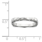 Sterling Silver Stackable Expressions Polished Rhodium-plate Square Ring