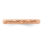 Sterling Silver Stackable Expressions Polished Pink-plated Square Ring