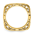 Sterling Silver Stackable Expressions Polished Gold-plated Square Ring