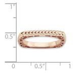 Sterling Silver Stackable Expressions Polished Pink-plate Square Ring