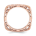 Sterling Silver Stackable Expressions Polished Pink-plate Square Ring