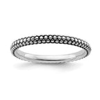 Sterling Silver Stackable Expressions Antiqued Ring