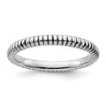 Sterling Silver Stackable Expressions Antiqued Ring