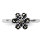 Sterling Silver Stackable Expressions Marcasite Scalloped Ring
