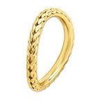 Sterling Silver Stackable Expressions Polished Gold-plated Wave Ring