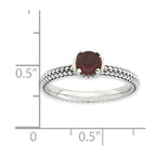 Sterling Silver & 14k Stackable Expressions Red Agate Antiqued Ring