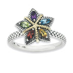 Sterling Silver & 14k Stackable Expressions Gemstone Antiqued Ring
