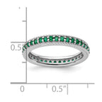 Sterling Silver Stackable Expressions Polished Cr. Emerald Eternity Ring