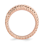 Sterling Silver Stackable Expressions Pink-plated Domed Ring