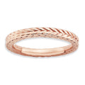 Sterling Silver Stackable Expressions Pink-plated Domed Ring