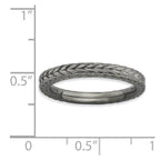 Sterling Silver Stackable Expressions Black-plated Domed Ring