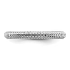Sterling Silver Stackable Expressions Rhodium-plated Domed Ring