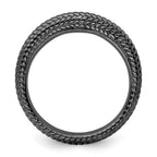Sterling Silver Stackable Expressions Black-plated Domed Ring