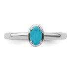 Sterling Silver Stackable Expressions Turquoise Polished Ring