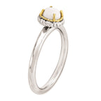 Sterling Silver & 14k Stackable Expressions White Agate Polished Ring