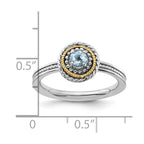Sterling Silver & 14K Expressions Aquamarine Ring