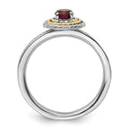 Sterling Silver & 14k Stackable Expressions Rhodolite Garnet Ring