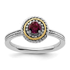 Sterling Silver & 14k Stackable Expressions Rhodolite Garnet Ring