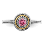 Sterling Silver & 14k Stackable Expressions Pink Tourmaline Ring