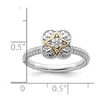 Sterling Silver & 14k Stackable Expressions Diamond Ring