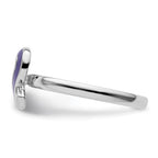 Sterling Silver Stackable Expressions Purple Enameled Awareness Ribbon Ring