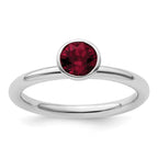 Sterling Silver Stackable Expressions High 5mm January Crystal Ring