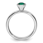 Sterling Silver Stackable Expressions High 5mm May Crystal Ring