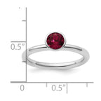 Sterling Silver Stackable Expressions High 5mm July Crystal Ring