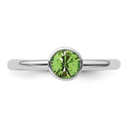 Sterling Silver Stackable Expressions High 5mm August Crystal Ring