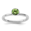 Sterling Silver Stackable Expressions High 5mm August Crystal Ring