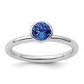 Sterling Silver Stackable Expressions High 5mm September Crystal Ring