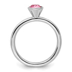 Sterling Silver Stackable Expressions High 5mm October Crystal Ring