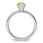 Sterling Silver Stackable Expressions High 5mm November Crystal Ring