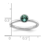 Sterling Silver Stackable Expressions High 5mm December Crystal Ring