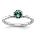 Sterling Silver Stackable Expressions High 5mm December Crystal Ring