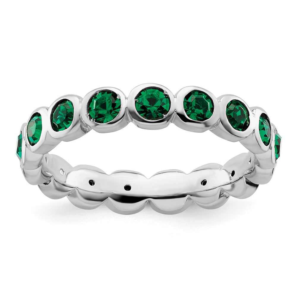 Sterling Silver Stackable Expressions May Crystal Ring