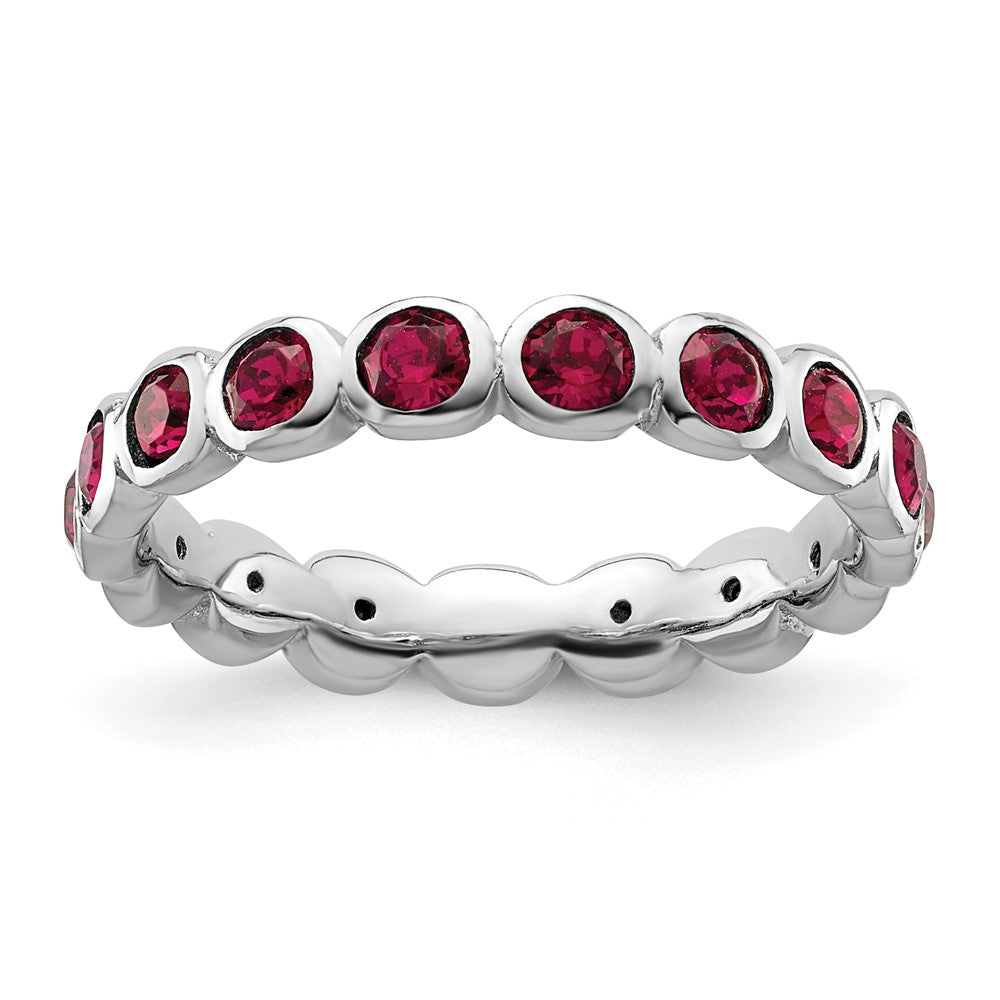Sterling Silver Stackable Expressions July Crystal Ring