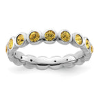 Sterling Silver Stackable Expressions November Crystal Ring