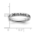 Sterling Silver Stackable Expressions Polished Enameled Mother Ring