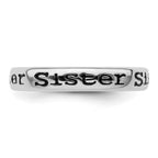Sterling Silver Stackable Expressions Polished Enameled Sister Ring